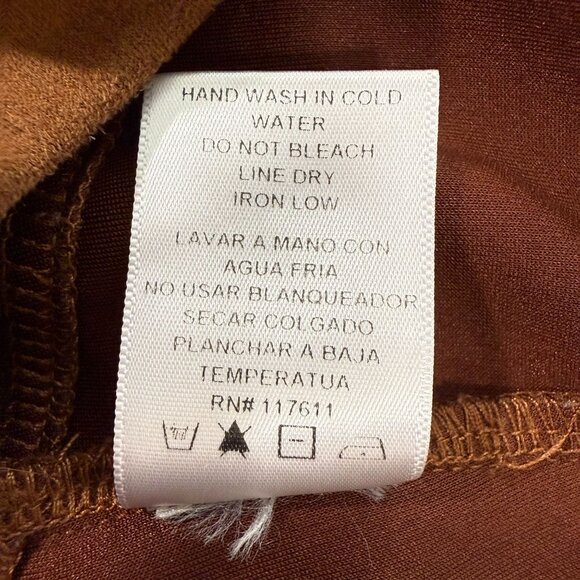 Mosaic & Co Y2K‎ Mini Skirt Womens S Cognac Faux Suede Brown Boho Western Retro - Picture 5 of 8